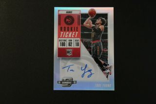 Trae Young Contenders Optic Silver Prizm Autograph Rc