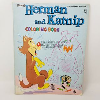 1966 Herman And Katnip Coloring Book Tv Cartoon Series 0514
