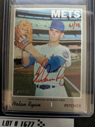 Nolan Ryan - 2019 Topps Heritage High Red Ink Autograph 