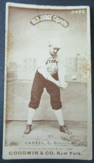Vintage 1887 Old Judge (n172) Charlie Ganzel Detroit Pose 179 - 1 Card