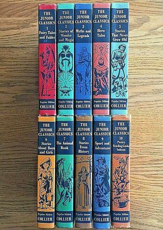 The Collier Junior Classics Shelf Of Books Full Set Of 10 Volumes 1957 Printing