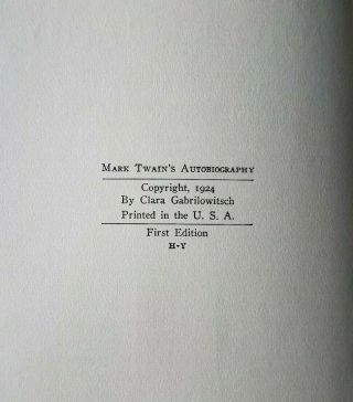 Mark Twain Autobiography Vol 1 & 2 Hardcover 1924 First Edition Harper & Bros 2
