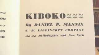 Kiboko by Daniel Mannix,  1958 First Edition 2