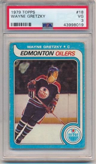 1979 - 80 Topps Wayne Gretzky 18 Rc Rookie Card Psa Vg 3 Oilers Hof P2398