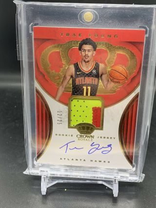 2018 - 19 Panini Crown Royale Trae Young 2 Color Patch Rpa Rja - Tyg 12/25