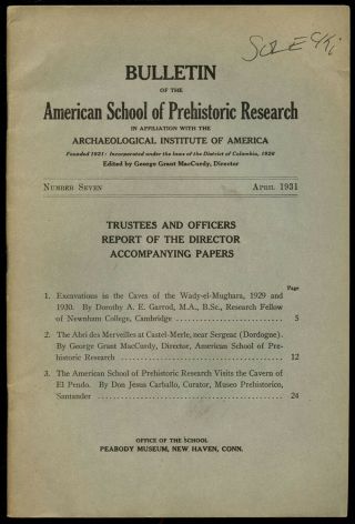 George Grant Maccurdy / Bulletin Of The American School Of Prehistoric Research