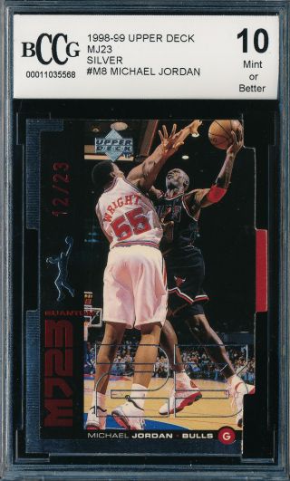 Michael Jordan 1998 - 99 Upper Deck Mj23 Silver /23 Card M8 Bgs 23 Made
