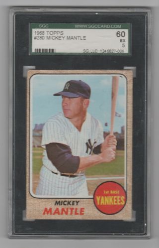 1968 Topps Mickey Mantle 280 Sgc 5