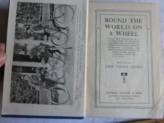 ROUND THE WORLD ON A WHEEL J.  FOSTER FRASER C1899 BLUE ART NOVEAU CYCLING GOOD 3