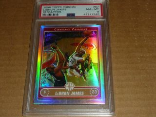 2006/07 Topps Chrome Lebron James Refractor Parallel Cavaliers Lakers 67 Psa 8