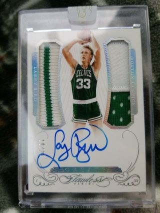 2014 - 15 Flawless Larry Bird Game Jersey Patch Auto Autograph /25