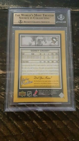 2005 - 06 Beehive Yellow Sidney Crosby Rookie Card SP 101 BGS 10 Pristine 2