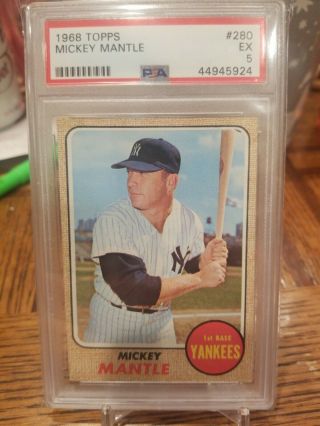1968 Topps Mickey Mantle 280 Psa 5 Card,  Centering