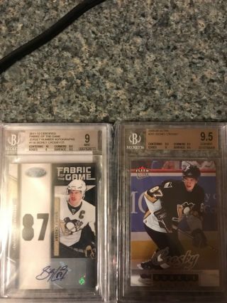 Sidney Crosby Ultra Rookie Bgs 9.  5 And 11 - 12 Certified Auto 14/25