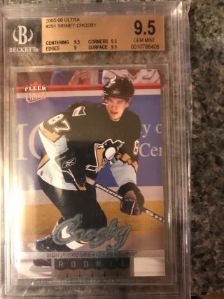 sidney crosby ultra rookie bgs 9.  5 and 11 - 12 certified auto 14/25 3
