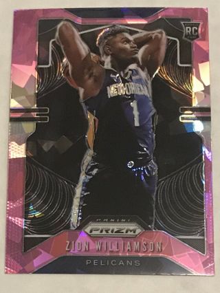2019 - 20 Prizm Nba Zion Williamson Rc Rookie Pink Cracked Ice Pelicans 248