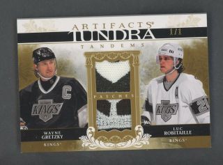 2009 - 10 Ud Artifacts Tundra Wayne Gretzky Luc Robitaille Kings Logo Patch 1/1