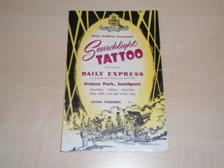 M 1954 Southport Searchlight Tattoo At Princes Park Programme With Local Adverts
