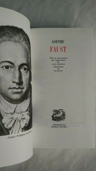 Johann Wolfgang Von Goethe Faust Leather C1981 Int Louis Leibrich Ills Delacroix