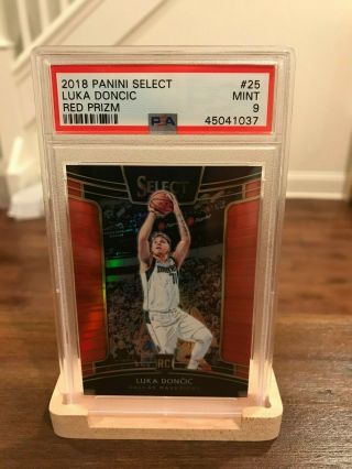 Psa 9 2018 - 19 Select Luka Doncic Concourse Red Rookie Prizm Rc /199