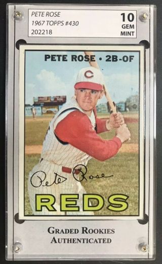 Pete Rose 1967 Topps 430 Graded Gem 10
