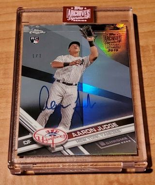2019 Archives Signature Aaron Judge 2017 Topps Chrome Refractor Auto Rookie 1/1