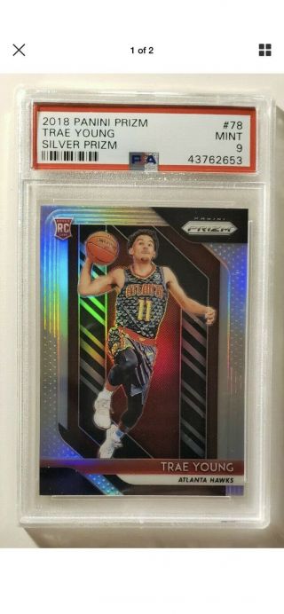 2018 - 19 Panini Prizm Silver Trae Young Rookie Rc 78 Psa 9