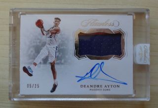 2018 - 19 Flawless Deandre Ayton Rpa 5/25 Encased On - Card Auto 2 Clr Patch Suns Rc