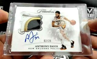 Anthony Davis 2018 - 19 Flawless Patch Auto Card 02/25 Pelicans / Lakers