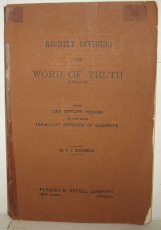 Rightly Dividing The Word Of Truth Scofield Christian Bible Tract Ca.  1900