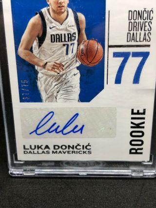 LUKA DONCIC /75 Rookie Auto 2018 - 2019 NBA Chronicles Dallas Mavericks Rare 2