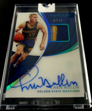 17/17 Chris Mullin 2018 - 19 Immaculate Autograph Auto Game Worn Patch 1/1 Jsy