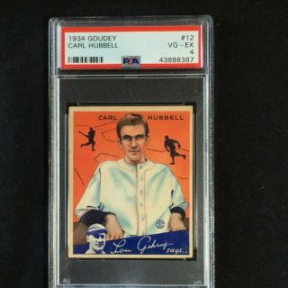 1934 Goudey 12 Carl Hubbell Psa 4