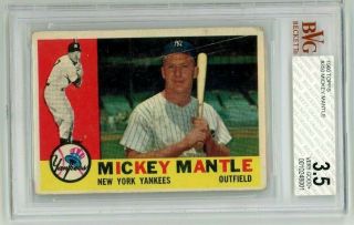 Mickey Mantle 1960 Topps 350 Bvg 3.  5