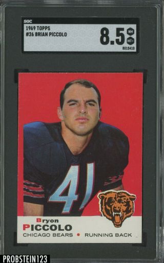 1969 Topps 26 Brian Piccolo Chicago Bears Rc Rookie Sgc 8.  5 Nm - Mt,