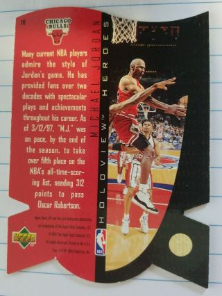Michael Jordan 1997 Upper Deck SPx Holoview Heroes Die - Cut Card Holographic 2
