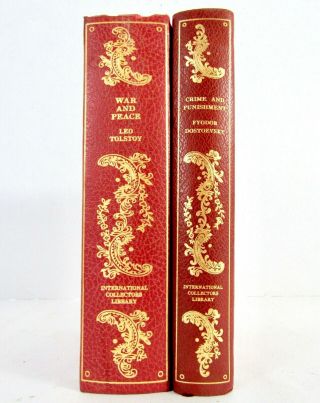 TOLSTOY & DOSTOEVSKY Set 2 Books Leather - Bound INTERNATIONAL COLLECTORS LIBRARY 3