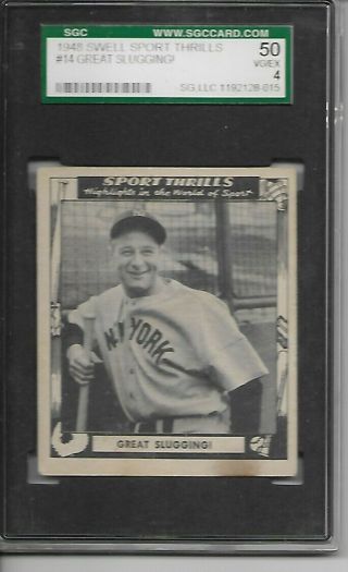 Lou Gehrig 1948 Swell Sport Thrills 14 Sgc 50 Vg - Ex 4 Hof
