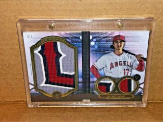 2019 Topps Triple Threads Shohei Ohtani Game Letter Patch Book 3/3 In Mag