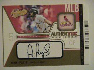2004 Fleer Authentix Albert Pujols St Louis Cardinals Anaheim Angels Auto