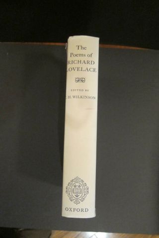The Poems of Richard Lovelace 17th Century English Poetry Songs Oxford UP 2