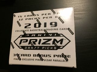2019 Panini Prizm Basketball Draft Picks Retail Pack Cello Box Factory
