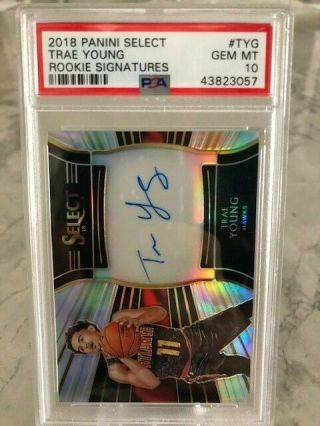 2018 - 19 Select Trae Young Rc Auto 024/199 Psa 10 Gem Silver Pop 1/5 On Card