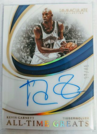 2018 - 19 Immaculate Basketball All - Time Greats Autograph Auto Kevin Garnett 07/49