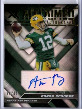 2019 Panini Xr Aaron Rodgers Acclaimed Auto Autograph Card 10/10 Packers Sp