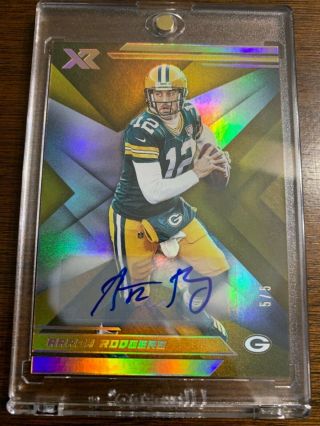 2019 Panini Xr Aaron Rodgers Gold Auto 5/5 Ssp