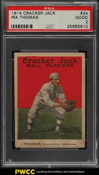 1914 Cracker Jack Ira Thomas 34 Psa 2 Gd (pwcc)