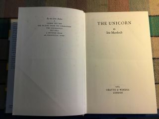 THE UNICORN by Iris Murdoch 1963 1st Hardback In DJ,  Chatto & Windus 3