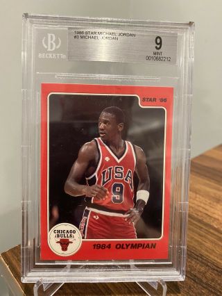 1986 Star Rookie Michael Jordan 3 Bgs 9 Chicago Bulls Wearing 9 Rare