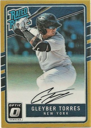 2019 Optic Gleyber Torres Gold Holo Prizm Auto Rated Rookie 